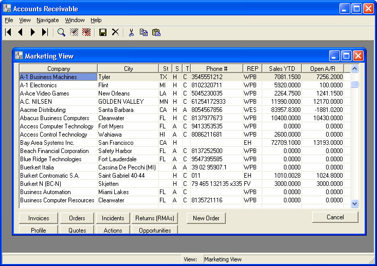 Stream V's Accounts Receivable, AR module maintains the General Ledger's, GL's subsidiary information.