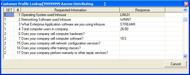 The Stream V scripting and profiling system (SPS) allows you to create information gathering scripts and maintain an unlimited amount of structured information about your customers.